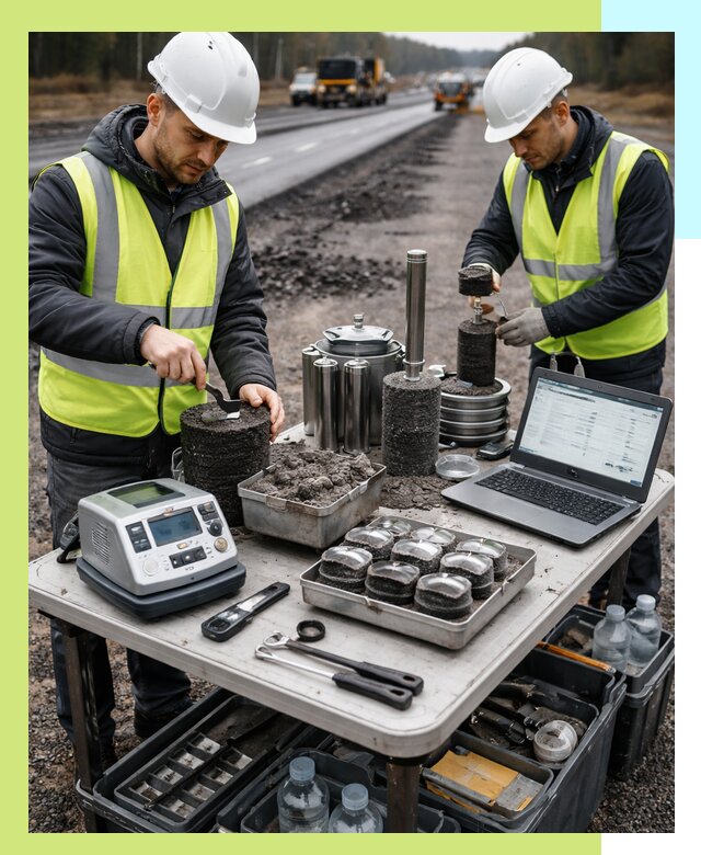 Сертификация асфальта: испытания и подтверждение в Гатчине