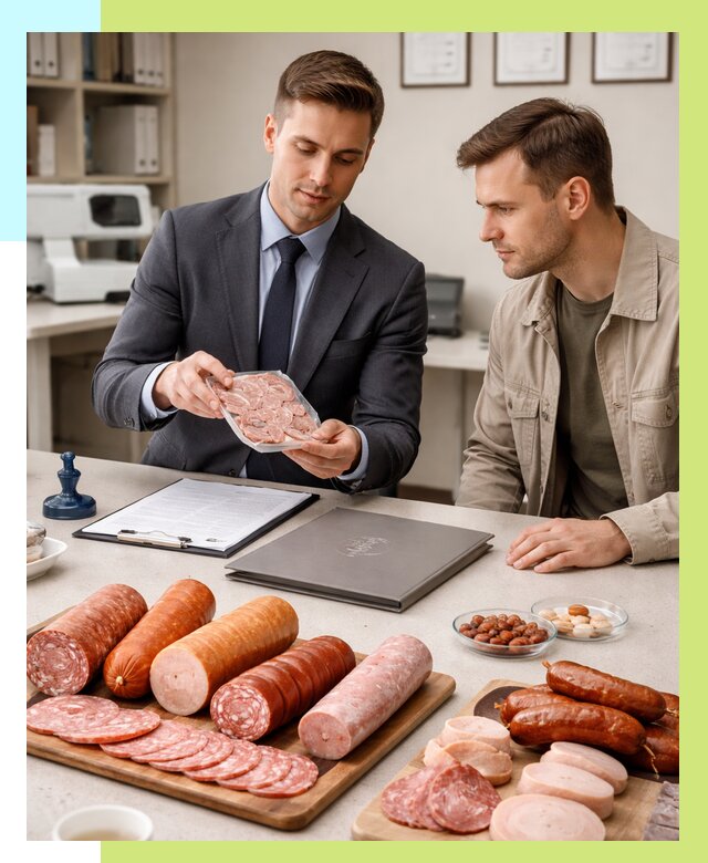 Сертификация колбасных изделий в Гатчине от 7707 р. | Алешин-Гтч