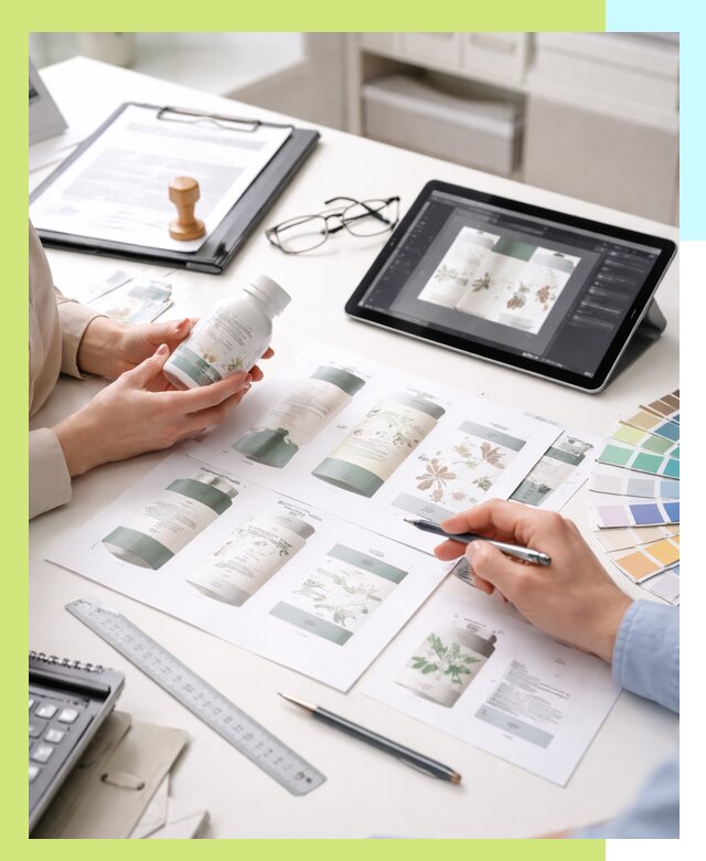 Профессиональная разработка дизайна и текста этикетки продукции в Гатчине