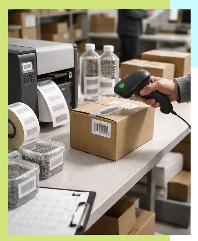 Штрихкодирование продукции и маркировка для продажи в Гатчине