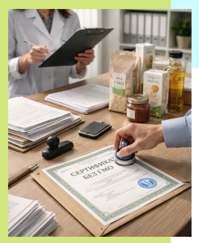 Получение сертификата Без ГМО для продукции в Гатчине